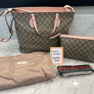 GG Diaper bag w/pink trim